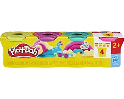 Play-Doh 4-pack Levendige kleuren - Potjes 85 gram - Boetseerklei