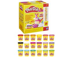 Play-Doh Fantaseer maar raak 18-pack - Boetseerklei kinderen - Speelklei Play-Doy potjes - 18 verschillende kleuren
