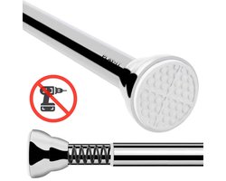 PLAY IT Gordijnroede Uitschuifbaar - 145-265cm - Zelfklevend Gordijnrail - Gordijnen - Zilver