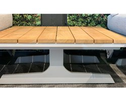 Play panel concept Frost Grey coffee table teak 120 x 75 x 30 cm.