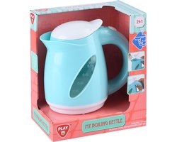 Play speelgoed waterkoker blauw wit - interactief keukenspeelgoed.
