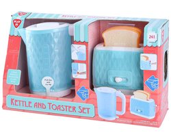 Play speelgoed waterkoker en broodrooster set - keuken speelgoed 4-delig.