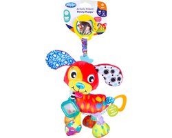 Playgro Activity Friend Penny Puppy - Baby Speelgoed - Hangspeeltje - Kinderwagenspeeltje - Rammelaar - Kinderwagenaccessoire - Buggyaccessoire - Educatief Speelgoed- - Knuffeldier