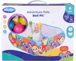Playgro Adventure Balls Pit- Ballenbak Baby - Baby speelgoed - Kinderspeelgoed- Ballenbak - Ballenbak voor kinderen - Speelmat Baby - Interactief baby speelgoed - Baby gym - Inclusief 30 ballen