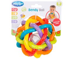 Playgro Buigbare Bendy Ball - Grijp- en Bijtspeelgoed - incl rammelaar - Activiteitenbal- Baby bal - Baby Speelgoed - Educatief baby speelgoed - Speelgoed Baby - Activity centre - Rammelaar - Activiteiten speelgoed - Cadeau - stimuleert ontwikkeling