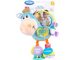 Playgro Clip Clop Rammelaar - Blauw - Activiteitenspeeltje - Rammelaar - Kraamkado - Baby speelgoed - Babyspeeltje - Kinderwagenaccessoire - Knuffeldier - Baby rammelaar - Bijtspeelgoed - Grijpspeelgoed - Baby