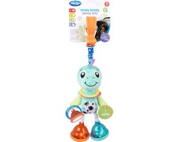 Playgro Dingly Dangly Dino - Hangspeeltje - Hangspeeltje Baby - Kinderwagenspeeltje - Rammelaar - Rammelaar Baby - Kinderwagenaccessoire - Buggyaccessoire - Educatief Speelgoed - Knuffeldier - Baby Speelgoed