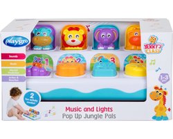 Playgro Muzikale Pop Up Speelgoed - Interactief babyspeelgoed - Muziek en licht - Boederij geluiden - 2 speelopties - Speelgoed Baby - Speelgoed 1 jaar - Baby speelgoed
