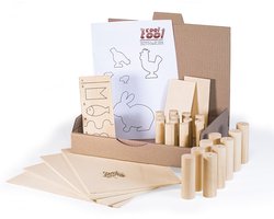 PLAYmake Materiaalpakket voor 4-in-1 Houtbewerking Set voor Kinderen - Houtsnijset - Speelgoed Gereedschapset - Cadeautjes voor Jongens en Meisjes - Vanaf 5 Jaar - Crafts&Co