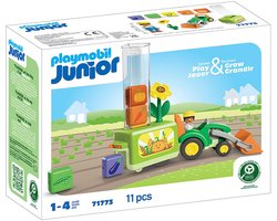 PLAYMOBIL | JUNIOR | Tractor met leuke plantenbak | Speelgoed vanaf 1 jaar | Cadeau voor peuters | Stimuleert het leren van groenten en kleuren | Duurzaam speelgoed met buitenfunctie & accessoires | 71773