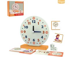 Playos® - Leren Klokkijken 2.0 - Leerklok voor Kinderen - Rekenspel - Analoog en Digitaal - Educatief Speelgoed - Leerklok - Houten Klok - Educatieve Klok