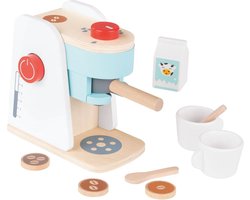 Playtive Houten Speelgoed Koffiezetapparaat - incl accessoires - Cadeau - Koffieapparaat