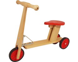 Playwood - Houten kinder step met 3 wielen - met zitje