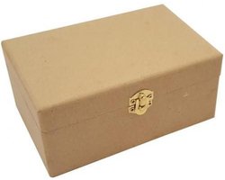 Playwood houten kist rechthoek MDF met gouden scharnieren opbergdoos.
