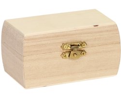 Playwood Houten Kistje met Bolvormig Deksel 10x6x5,4 cm.