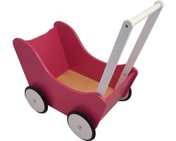 Playwood - Houten Poppenwagen  fuchsia roze