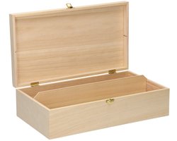 Playwood houten wijnkist speelgoed - versierbare kist voor 2 flessen.