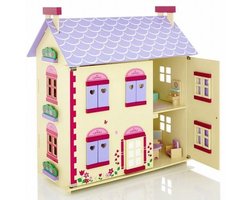 Playwood - Poppenhuis cottage inclusief meubels; Openklapbare voorkant