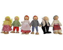 Playwood - Poppenhuis poppetjes Familie - 6 buigpopjes voor poppenhuis