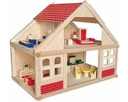 Playwood Poppenhuis schroef groot; incl meubels