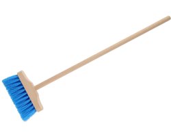 Playwood speelgoed bezem blauw - houten kinderbezem voor binnen en buiten.