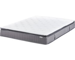 PLEASANT - Pocketveringmatras hard - Wit - 160 x 200 cm - Traagschuim