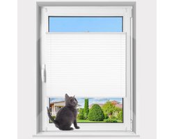 Pleated Blind - Geen Boren Nodig - Clamp-On - Wit - Breedte 70 cm x H 100 cm - Pleated Blind voor Deuren en Ramen - Opaque - Privacy Bescherming - Zonnebescherming - Klaar-om-te- gebruiken Pleated Blind