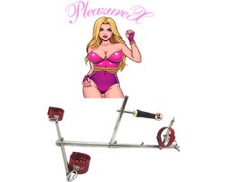 PleazureX- Fetish Series - Dildo bondage rek Rood - bdsm - bondageset met dildo - beperkingen - fetisj - kinky - doggy