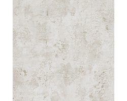 Pleister-look behang Profhome 388231-GU vliesbehang hardvinyl warmdruk in reliëf gestructureerd in betonlook mat crème grijs beige 5,33 m2