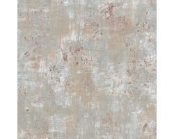Pleister-look behang Profhome 396702-GU vliesbehang hardvinyl warmdruk in reliëf gestructureerd met structuur en metalen accenten grijs blauw bronzen beige 5,33 m2