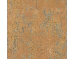 Pleister-look behang Profhome 786296-GU vliesbehang hardvinyl warmdruk in reliëf gestructureerd met metalen accenten en metalen accenten bruin okerbruin platina oranjebruin 5,33 m2