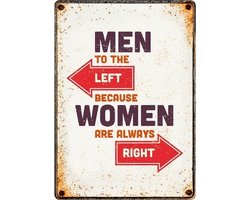 Plenty Gifts Wandbord Men Left 21 X 14,8 Cm Staal