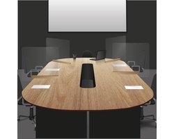 Plexiglas coronascherm vergadertafel 80x75 cm – Preventiescherm – Houten balk met klemmen