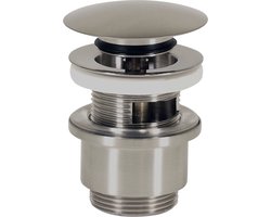 Plieger Afvoerplug Wastafel – Clickwaste Afvoerplug 5/4” – Clickclack – Met Overloop – Inox
