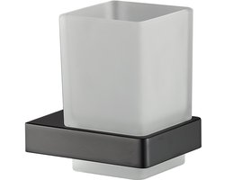 Plieger Altea Glashouder – Bekerhouder badkamer - Wandmontage – Matzwart