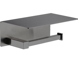 Plieger Altea WC Rolhouder met Plateau – Wandmontage – Geborsteld Gunmetal