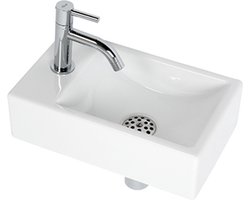 Plieger Austin Fonteinset – Fonteinset Toilet – Fonteinset Links – Keramiek – Incl. kraan & Sifon - Wit