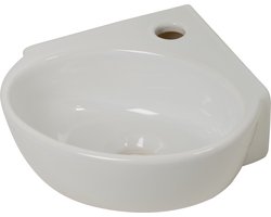 Plieger Corner hoekfontein - 1 kraangat - zonder overloop - glanzend wit - 29.5x31.5x9.5cm - keramiek