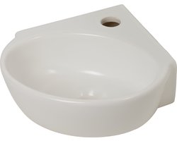 Plieger Corner hoekfontein - 1 kraangat - zonder overloop - mat wit - 29.5x31.5x9.5cm - keramiek
