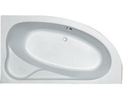 Plieger Cyprus hoekbad acryl ruimtebesparend 160x90cm rechts 43.5cm diep met poten wit