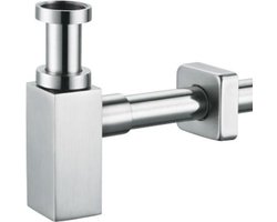 Plieger designbekersifon vierkant 5/4 met muurbuis 30cm met rozet chroom