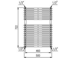 Plieger Florian Dubbel Designradiator – Handdoekradiator – 72.2 cm x 50 cm - 713 Watt – Zandsteen