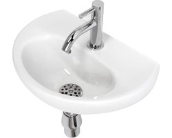 Plieger Fontein Toilet - Set - Fontein 41 x 29 cm inclusief fonteinkraan en sifon - Keramiek - Wit