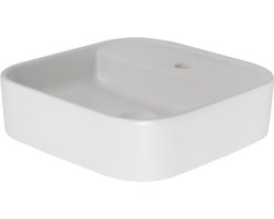 Plieger Fresno Opbouwwastafel - Met Kraangat - 42 cm x 42 cm - Mat Wit