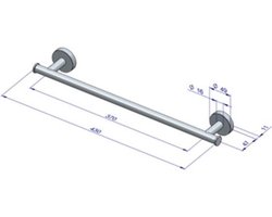 Plieger handdoekbeugel magnetisch 430mm brushed