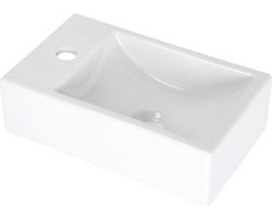 Plieger Houston fontein bak links 37x23cm met kraangat links wit