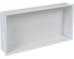 Plieger Inbox Inbouwnis - Met Flens - RVS - 60x30x7.5 cm - Wit