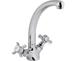 Plieger James Keukenkraan - ronde uitloop - draaibare uitloop -  chroom