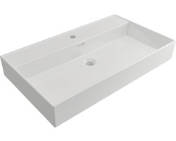 Plieger Kansas Wastafel - 80 cm x 45 cm - Met Kraangat - Wit