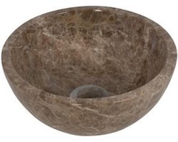 Plieger Mini Round waskom - 26x26x12cm - marmer bruin